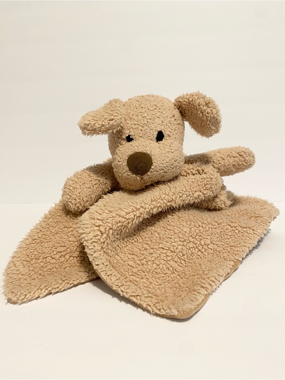 Puppy Dog Lovey Baby Blanket Plush Security Sherpa Brown Baby Toy